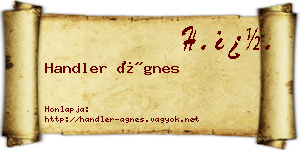 Handler Ágnes névjegykártya