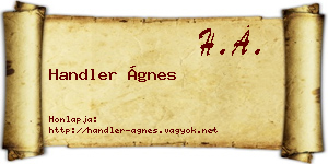 Handler Ágnes névjegykártya