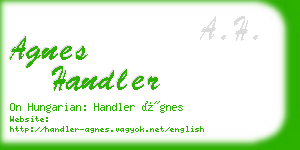 agnes handler business card